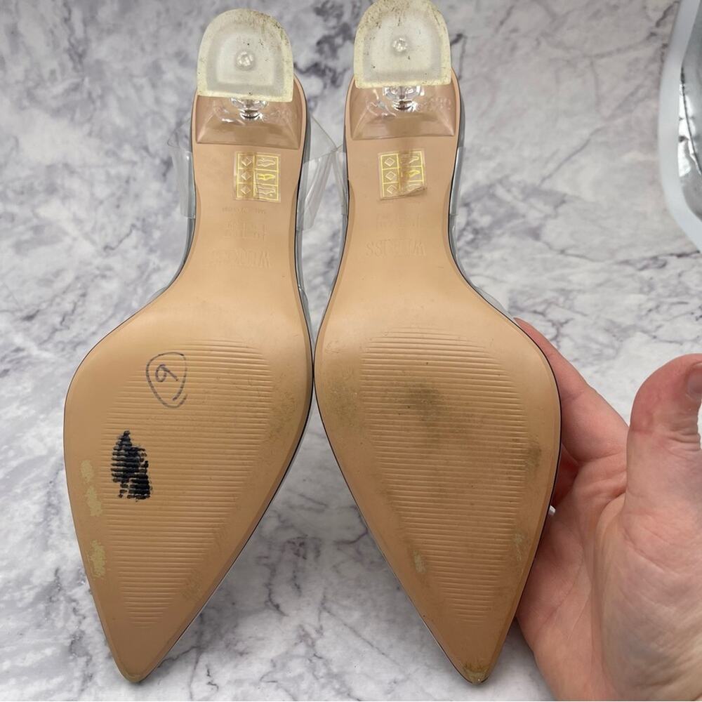 WetKiss Clear Prom/Wedding Shoes, Clear Heel. Size 9. 3” Heel - Picture 5 of 6